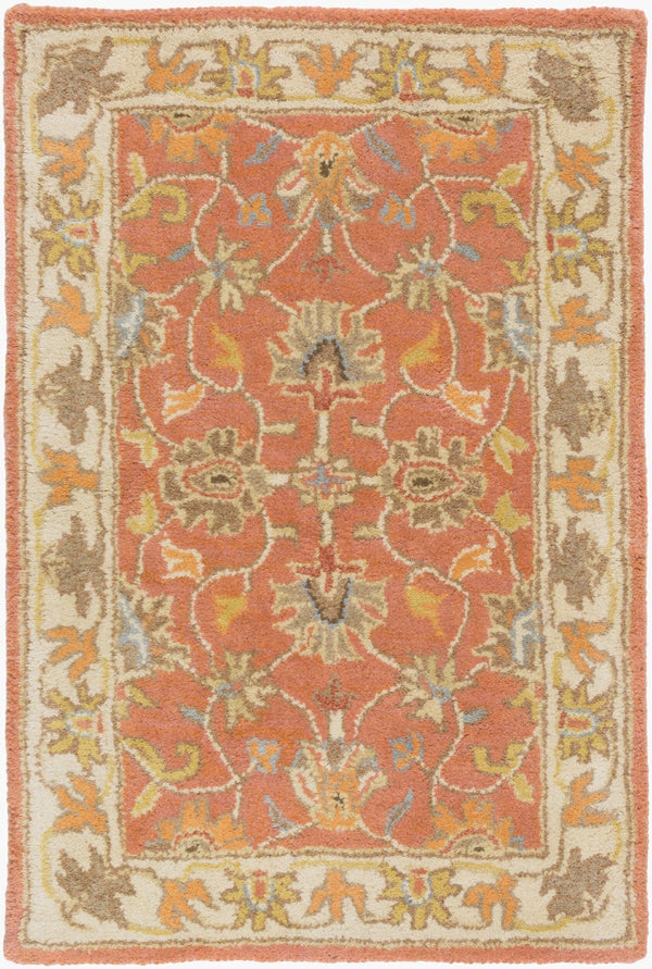 Livabliss Caesar Hand Tufted Wool Area Rug with Traditional Pattern for Living and Dining Rooms Rust, Taupe 2' x 3' CAE1124-23