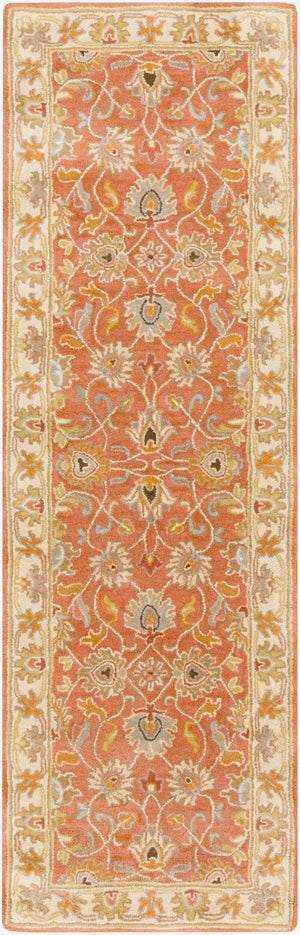 Livabliss Caesar Hand Tufted Wool Area Rug with Traditional Pattern for Living and Dining Rooms Rust, Taupe 2'6" x 8' CAE1124-268
