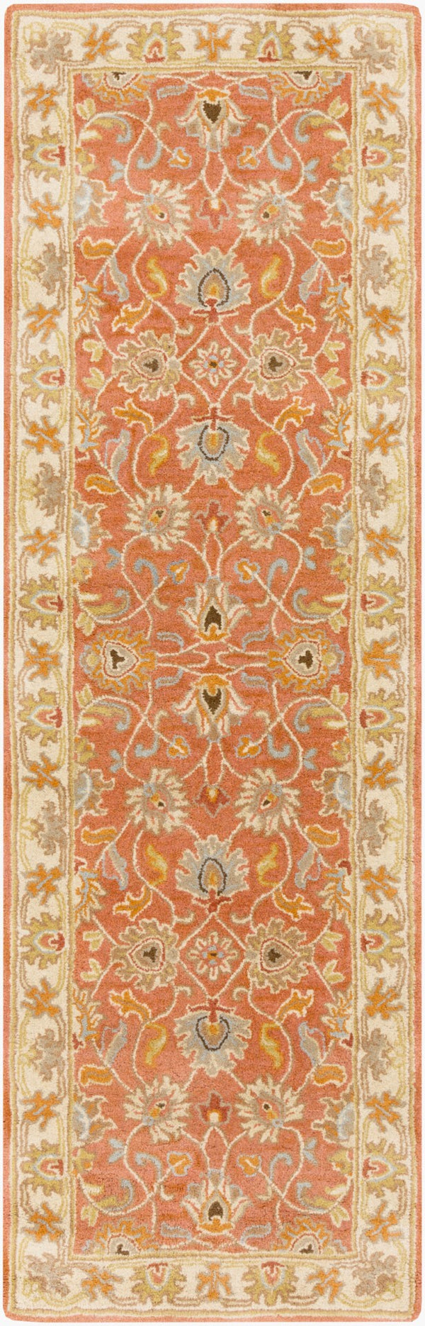Livabliss Caesar Hand Tufted Wool Area Rug with Traditional Pattern for Living and Dining Rooms Rust, Taupe 2'6" x 8' CAE1124-268