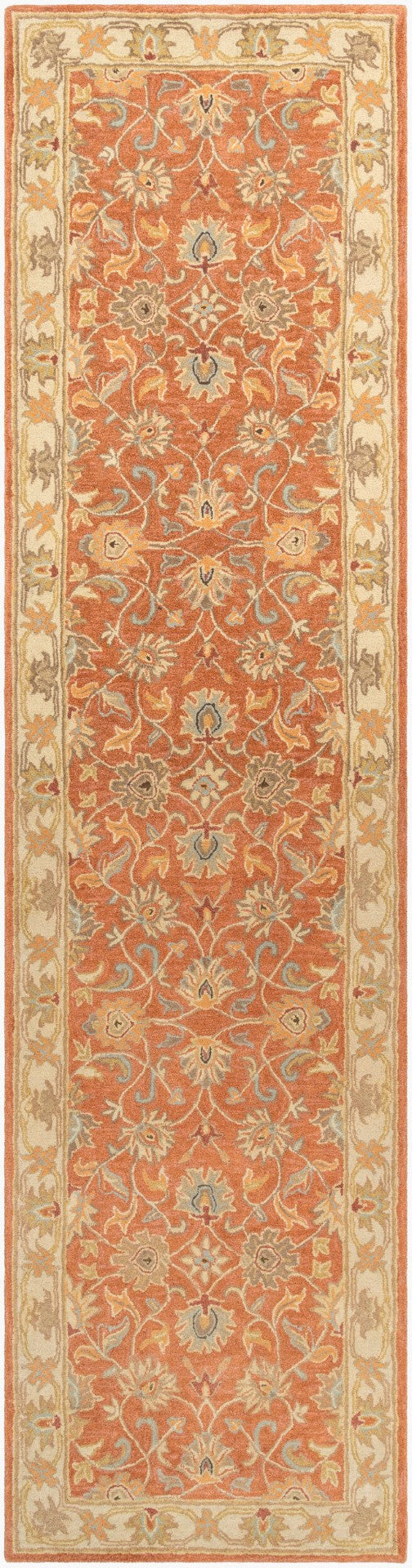 Livabliss Caesar Hand Tufted Wool Area Rug with Traditional Pattern for Living and Dining Rooms Rust, Taupe 3' x 12' CAE1124-312