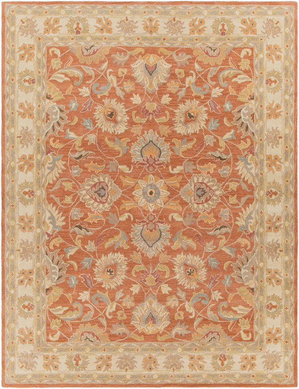 Livabliss Caesar Hand Tufted Wool Area Rug with Traditional Pattern for Living and Dining Rooms Rust, Taupe 7'6" x 9'6" CAE1124-7696