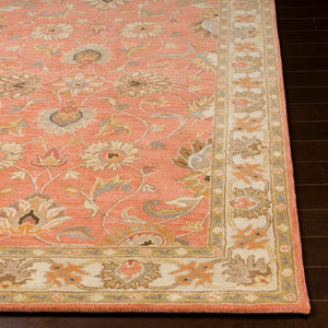 Livabliss Caesar Hand Tufted Wool Area Rug with Traditional Pattern for Living and Dining Rooms Rust, Taupe 6' x 6' Round CAE1124-6RD