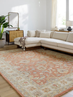 Livabliss Caesar Hand Tufted Wool Area Rug with Traditional Pattern for Living and Dining Rooms Rust, Taupe 7'6" x 9'6" CAE1124-7696