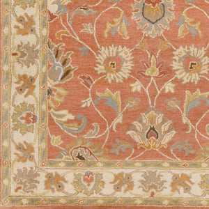 Livabliss Caesar Hand Tufted Wool Area Rug with Traditional Pattern for Living and Dining Rooms Rust, Taupe 6' x 6' Round CAE1124-6RD