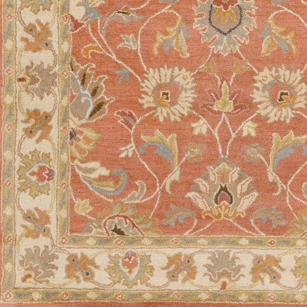 Livabliss Caesar Hand Tufted Wool Area Rug with Traditional Pattern for Living and Dining Rooms Rust, Taupe 6' x 6' Round CAE1124-6RD
