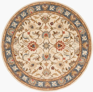 Livabliss Caesar Collection Hand Tufted Wool Area Rug Traditional Pattern for Living Room Dusty Sage, Den 9'9" x 9'9" Round CAE1125-99RD