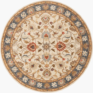 Livabliss Caesar Collection Hand Tufted Wool Area Rug Traditional Pattern for Living Room Dusty Sage, Den 8' x 8' Round CAE1125-8RD