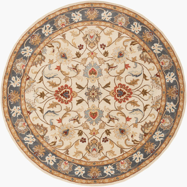 Livabliss Caesar Collection Hand Tufted Wool Area Rug Traditional Pattern for Living Room Dusty Sage, Den 8' x 8' Round CAE1125-8RD