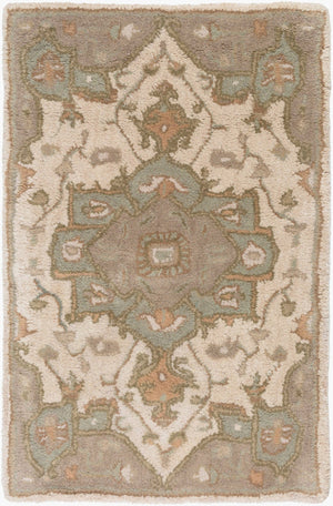 Livabliss Caesar Hand Tufted Wool Area Rug Ornate Traditional Pattern for Large Living Spaces Beige, Medium G 2' x 3' CAE1143-23