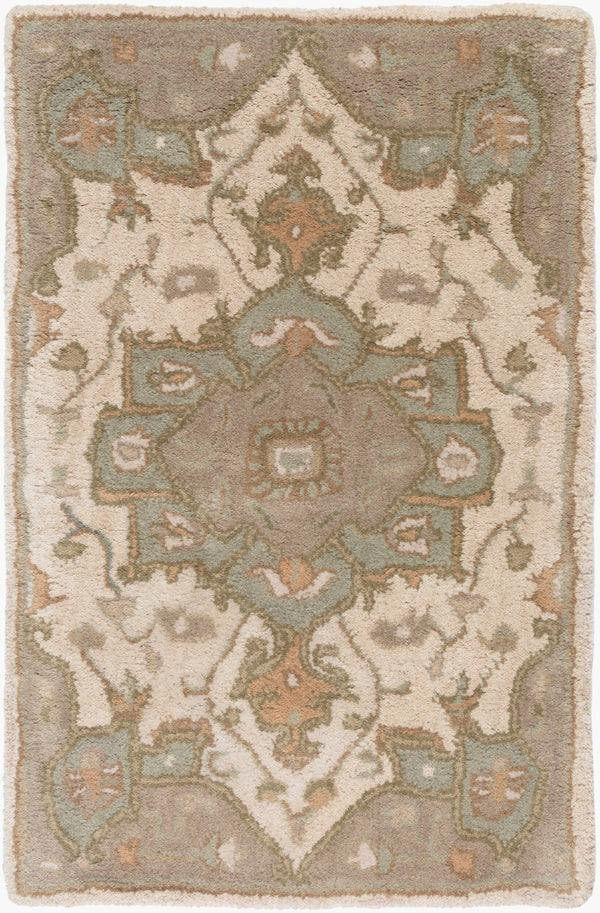 Livabliss Caesar Hand Tufted Wool Area Rug Ornate Traditional Pattern for Large Living Spaces Beige, Medium G 2' x 3' CAE1143-23