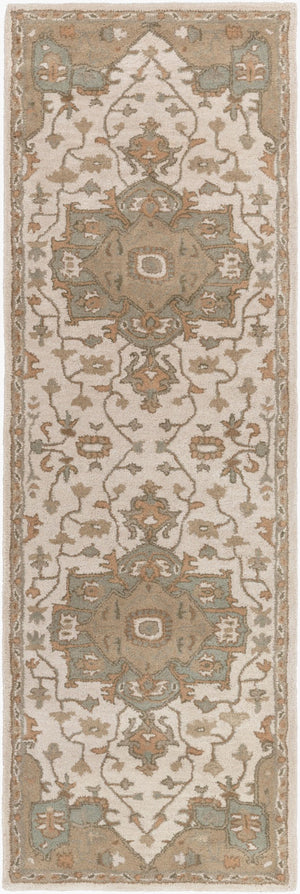 Livabliss Caesar Hand Tufted Wool Area Rug Ornate Traditional Pattern for Large Living Spaces Beige, Medium G 3' x 12' CAE1143-312