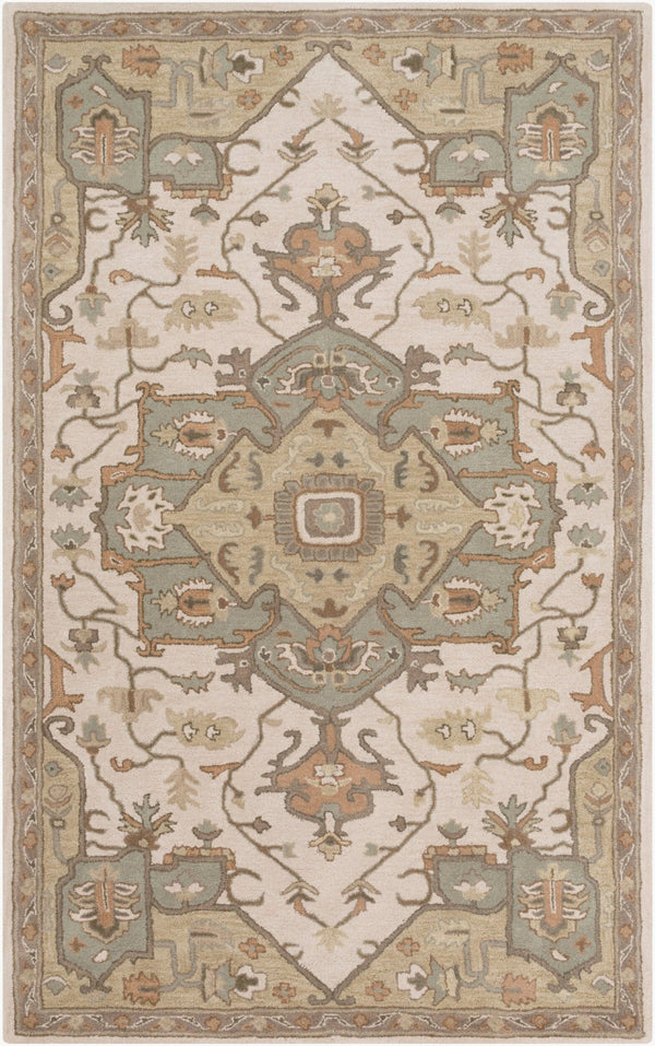Livabliss Caesar Hand Tufted Wool Area Rug Ornate Traditional Pattern for Large Living Spaces Beige, Medium G 10' x 14' CAE1143-1014