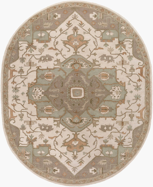Livabliss Caesar Hand Tufted Wool Area Rug Ornate Traditional Pattern for Large Living Spaces Beige, Medium G 8' x 10' CAE1143-810OV
