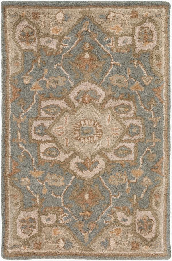 Livabliss Caesar Hand Tufted Wool Area Rug Traditional Motif for Living Dining Formal Spaces Medium Gray, Be 2' x 3' CAE1144-23
