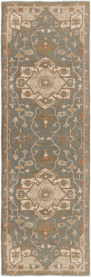 Livabliss Caesar Hand Tufted Wool Area Rug Traditional Motif for Living Dining Formal Spaces Medium Gray, Be 2'6" x 8' CAE1144-268