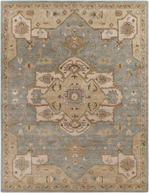 Livabliss Caesar Hand Tufted Wool Area Rug Traditional Motif for Living Dining Formal Spaces Medium Gray, Be 7'6" x 9'6" CAE1144-7696