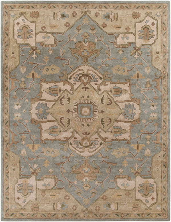 Livabliss Caesar Hand Tufted Wool Area Rug Traditional Motif for Living Dining Formal Spaces Medium Gray, Be 7'6" x 9'6" CAE1144-7696