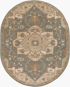 Livabliss Caesar Hand Tufted Wool Area Rug Traditional Motif for Living Dining Formal Spaces Medium Gray, Be 8' x 10' CAE1144-810OV