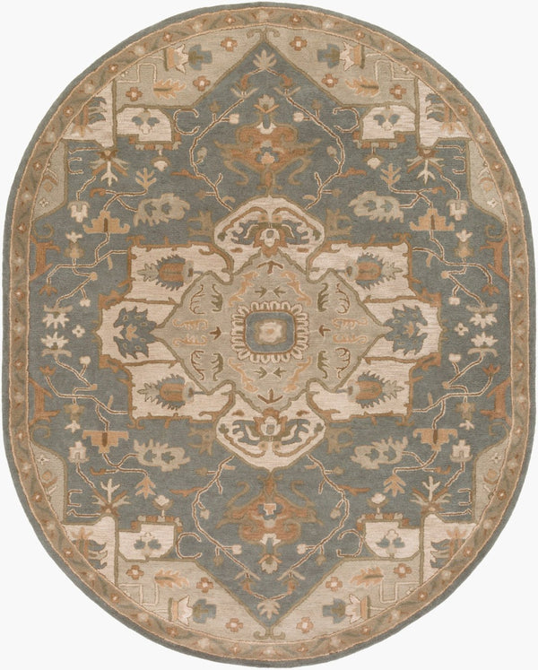 Livabliss Caesar Hand Tufted Wool Area Rug Traditional Motif for Living Dining Formal Spaces Medium Gray, Be 8' x 10' CAE1144-810OV