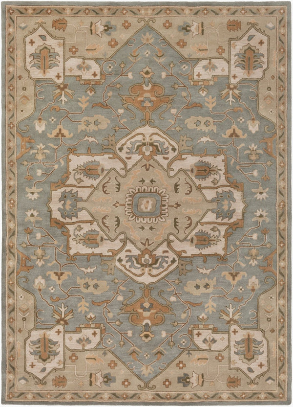 Livabliss Caesar Hand Tufted Wool Area Rug Traditional Motif for Living Dining Formal Spaces Medium Gray, Be 8' x 11' CAE1144-811