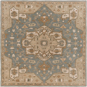 Livabliss Caesar Hand Tufted Wool Area Rug Traditional Motif for Living Dining Formal Spaces Medium Gray, Be 8' x 8' Square CAE1144-8SQ