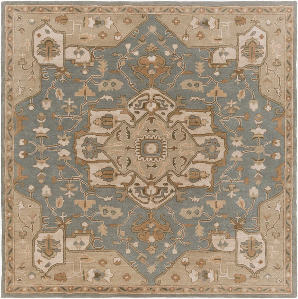 Livabliss Caesar Hand Tufted Wool Area Rug Traditional Motif for Living Dining Formal Spaces Medium Gray, Be 8' x 8' Square CAE1144-8SQ
