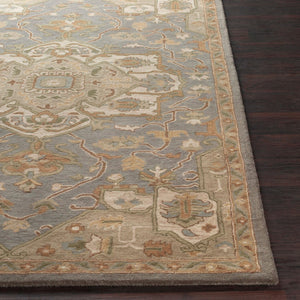 Livabliss Caesar Hand Tufted Wool Area Rug Traditional Motif for Living Dining Formal Spaces Medium Gray, Be 9' x 12' CAE1144-912