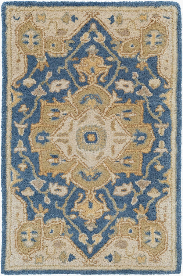 Livabliss Caesar Hand Tufted Wool Area Rug Intricate Traditional Pattern for Living Room Floors Ink Blue, Light 2' x 3' CAE1145-23