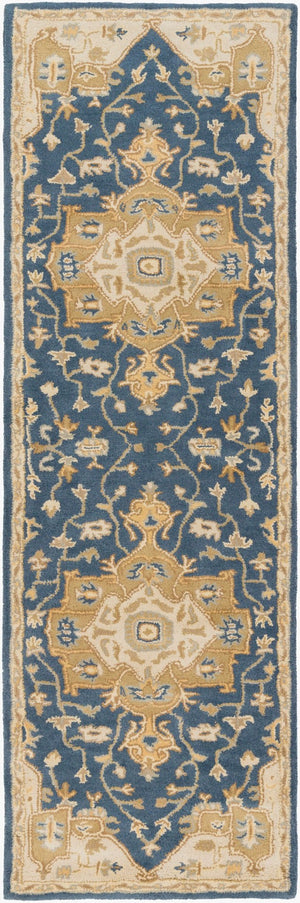 Livabliss Caesar Hand Tufted Wool Area Rug Intricate Traditional Pattern for Living Room Floors Ink Blue, Light 3' x 12' CAE1145-312
