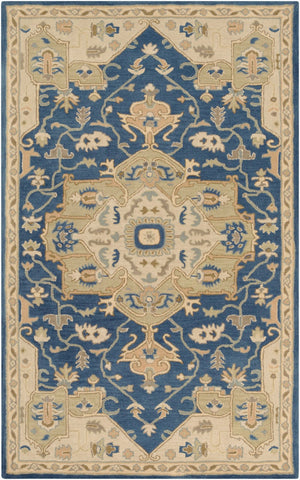 Livabliss Caesar Hand Tufted Wool Area Rug Intricate Traditional Pattern for Living Room Floors Ink Blue, Light 9' x 12' CAE1145-912