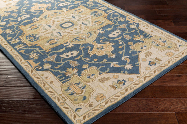 Livabliss Caesar Hand Tufted Wool Area Rug Intricate Traditional Pattern for Living Room Floors Ink Blue, Light 8' x 11' CAE1145-811