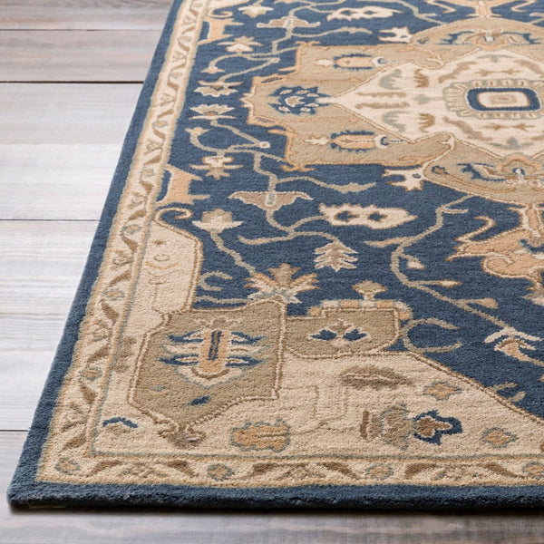 Livabliss Caesar Hand Tufted Wool Area Rug Intricate Traditional Pattern for Living Room Floors Ink Blue, Light 8' x 11' CAE1145-811