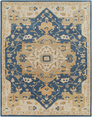 Livabliss Caesar Hand Tufted Wool Area Rug Intricate Traditional Pattern for Living Room Floors Ink Blue, Light 7'6" x 9'6" CAE1145-7696