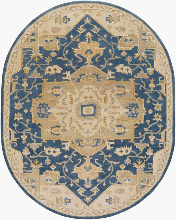 Livabliss Caesar Hand Tufted Wool Area Rug Intricate Traditional Pattern for Living Room Floors Ink Blue, Light 8' x 10' CAE1145-810OV