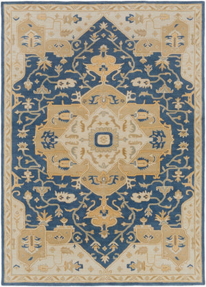 Livabliss Caesar Hand Tufted Wool Area Rug Intricate Traditional Pattern for Living Room Floors Ink Blue, Light 8' x 11' CAE1145-811