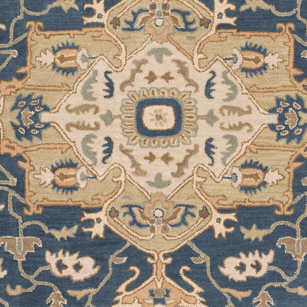 Livabliss Caesar Hand Tufted Wool Area Rug Intricate Traditional Pattern for Living Room Floors Ink Blue, Light 8' x 11' CAE1145-811