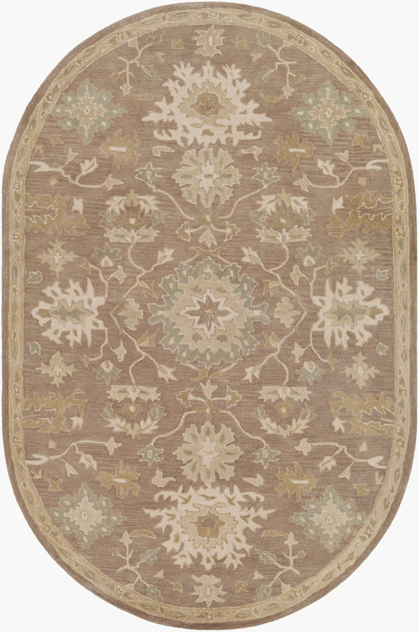 Livabliss Caesar Hand Tufted Wool Area Rug Artisan Crafted for Traditional Living Rooms Dark Brown, Med 6' x 9' Oval CAE1149-69OV
