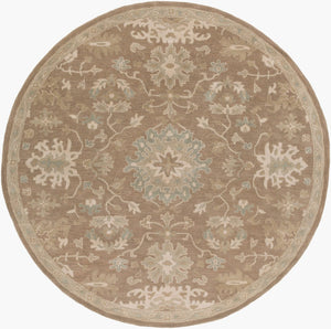 Livabliss Caesar Hand Tufted Wool Area Rug Artisan Crafted for Traditional Living Rooms Dark Brown, Med 4' x 4' Round CAE1149-4RD