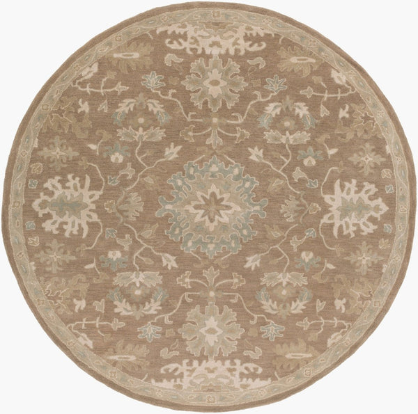 Livabliss Caesar Hand Tufted Wool Area Rug Artisan Crafted for Traditional Living Rooms Dark Brown, Med 4' x 4' Round CAE1149-4RD