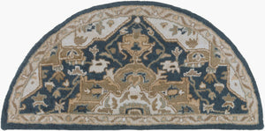 Livabliss Caesar Hand Tufted Wool Area Rug Traditional Style for Living Room or Dining Space Navy, Brown 2' x 4' CAE1154-24HM