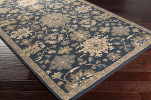 Livabliss Caesar Hand Tufted Wool Area Rug Traditional Style for Living Room or Dining Space Navy, Brown 9'9" x 9'9" Round CAE1154-99RD