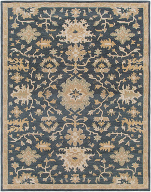 Livabliss Caesar Hand Tufted Wool Area Rug Traditional Style for Living Room or Dining Space Navy, Brown 7'6" x 9'6" CAE1154-7696