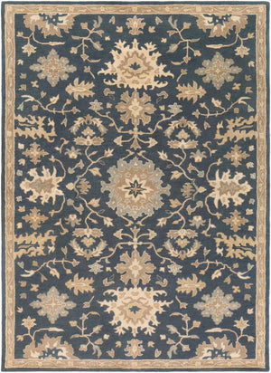 Livabliss Caesar Hand Tufted Wool Area Rug Traditional Style for Living Room or Dining Space Navy, Brown 8' x 11' CAE1154-811
