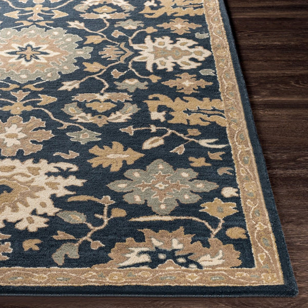 Livabliss Caesar Hand Tufted Wool Area Rug Traditional Style for Living Room or Dining Space Navy, Brown 9'9" x 9'9" Round CAE1154-99RD