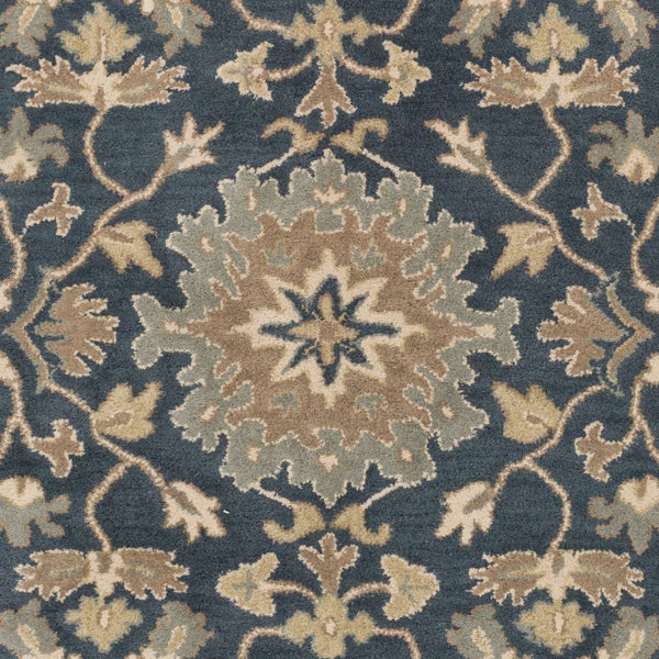 Livabliss Caesar Hand Tufted Wool Area Rug Traditional Style for Living Room or Dining Space Navy, Brown 9'9" x 9'9" Round CAE1154-99RD