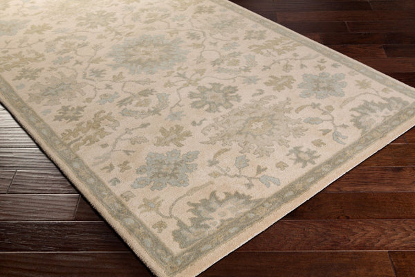 Livabliss Caesar Hand Tufted Wool Area Rug Traditional Pattern for Living Room or Dining Light Beige, Pa 6' x 6' Round CAE1161-6RD