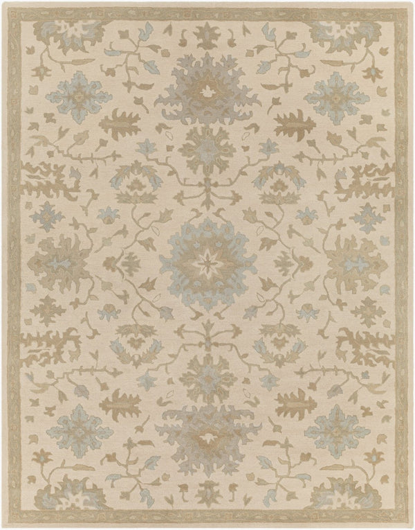 Livabliss Caesar Hand Tufted Wool Area Rug Traditional Pattern for Living Room or Dining Light Beige, Pa 7'6" x 9'6" CAE1161-7696