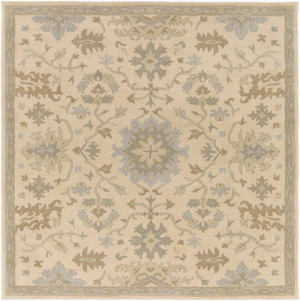 Livabliss Caesar Hand Tufted Wool Area Rug Traditional Pattern for Living Room or Dining Light Beige, Pa 4' x 4' Square CAE1161-4SQ