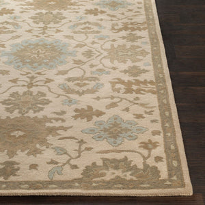 Livabliss Caesar Hand Tufted Wool Area Rug Traditional Pattern for Living Room or Dining Light Beige, Pa 6' x 6' Round CAE1161-6RD