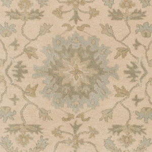 Livabliss Caesar Hand Tufted Wool Area Rug Traditional Pattern for Living Room or Dining Light Beige, Pa 6' x 6' Round CAE1161-6RD